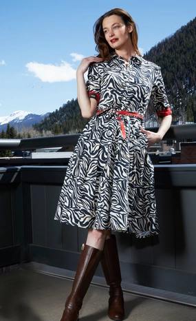 Elegant Style Mrs Maisel Dress - Black And White Zebra Print