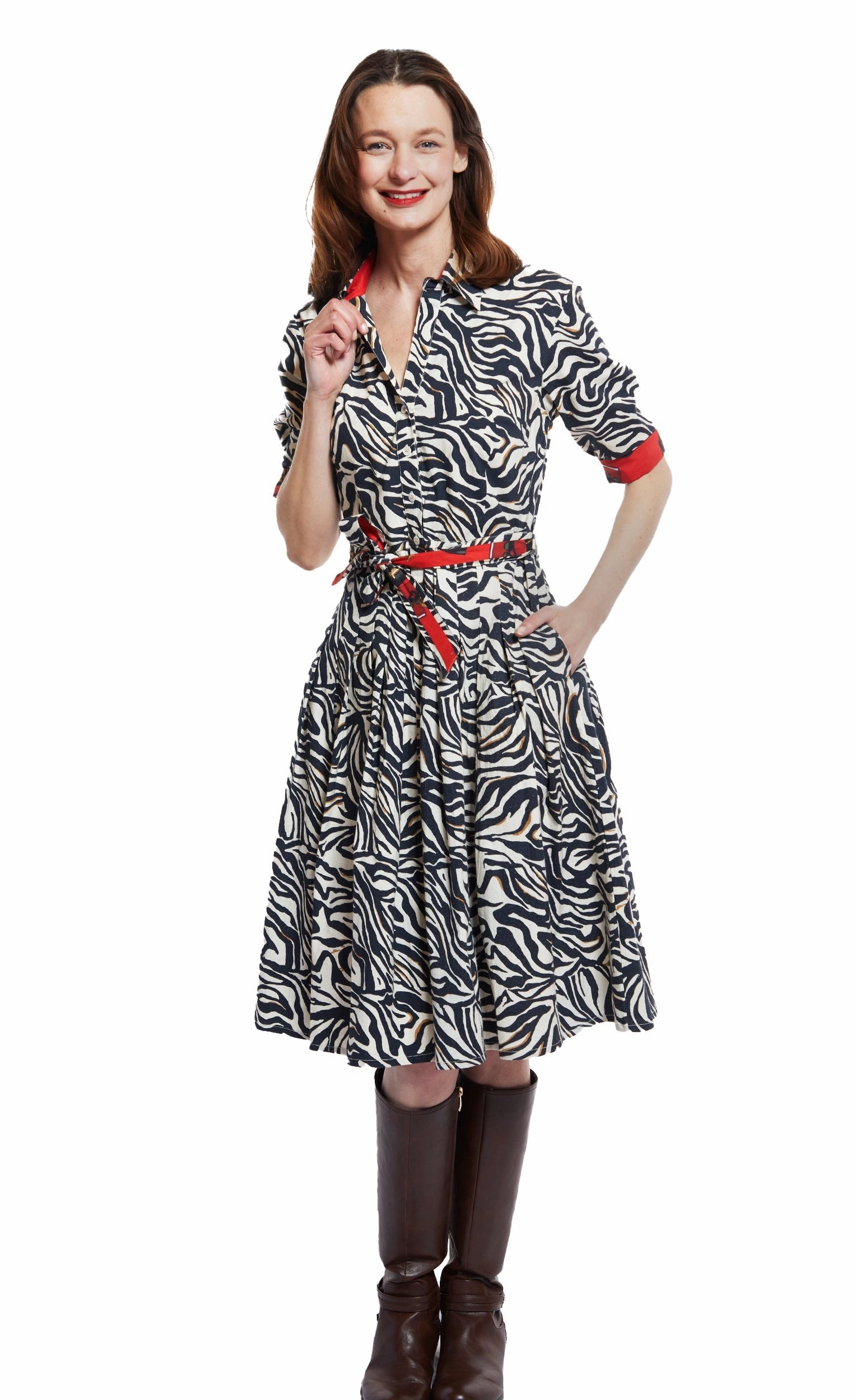 Modern Fit Mrs Maisel Dress - Black And White Zebra Print