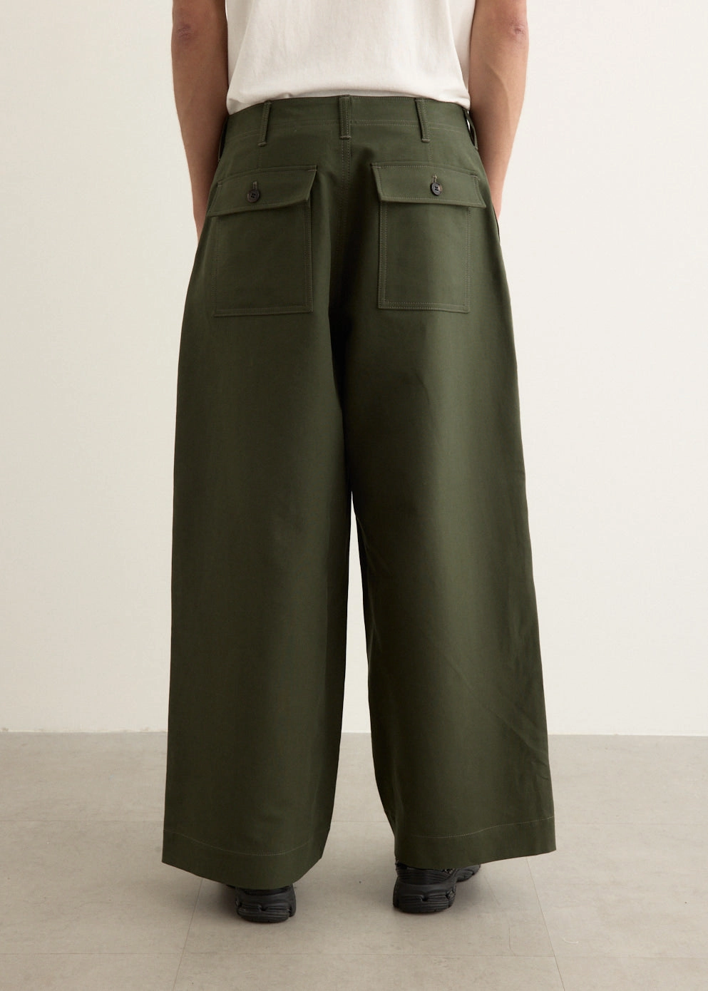 Classic Comfort Cotton Double Weave Wide Pants