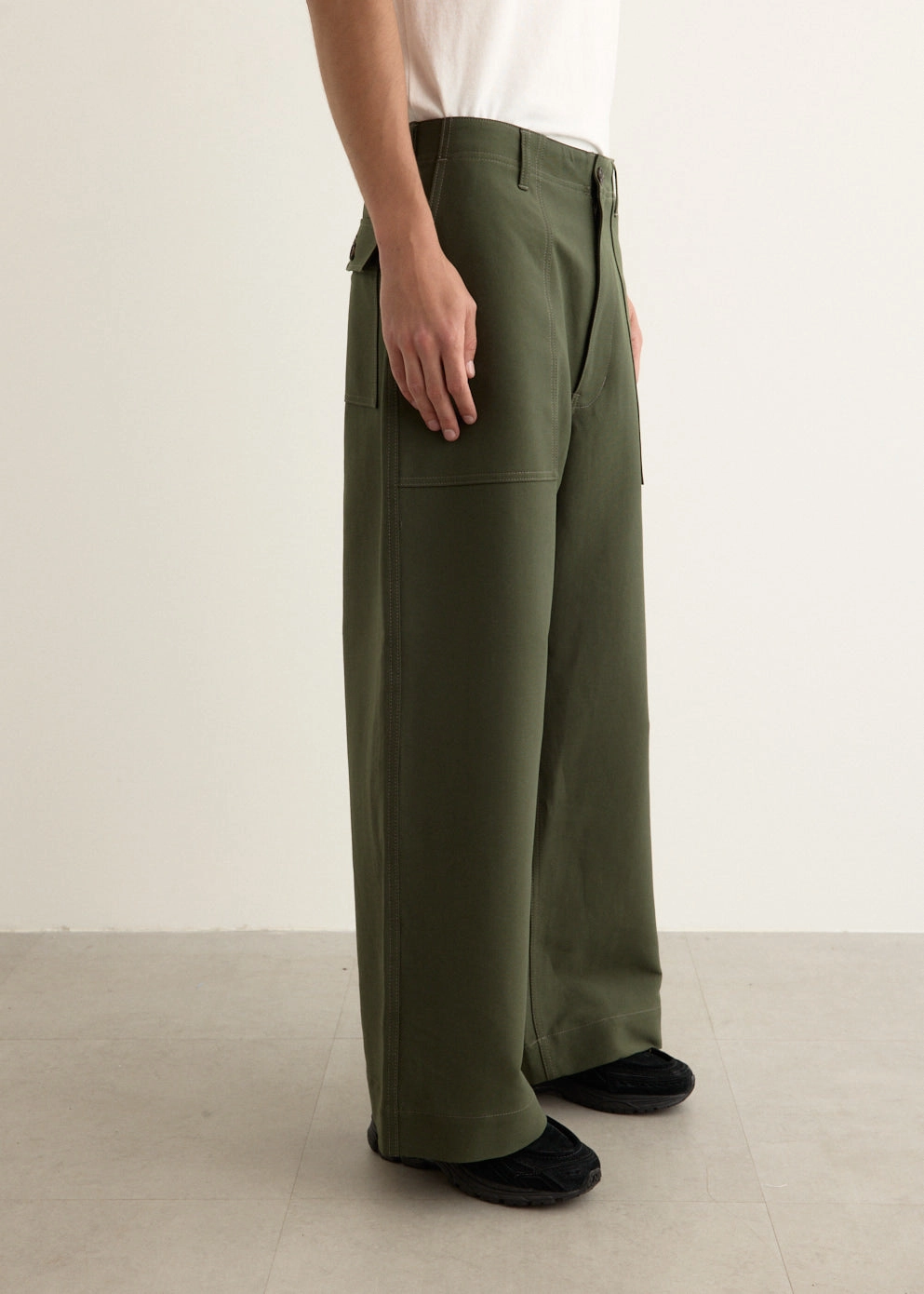 Cotton Double Weave Wide Pants UVProtectiveLayer NonChafingLegs
