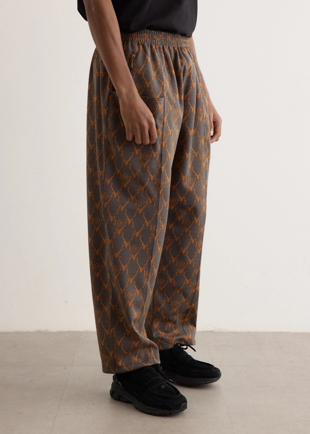 Cozy Material Soft Waistband String C.S. Pants - Poly Jacquard