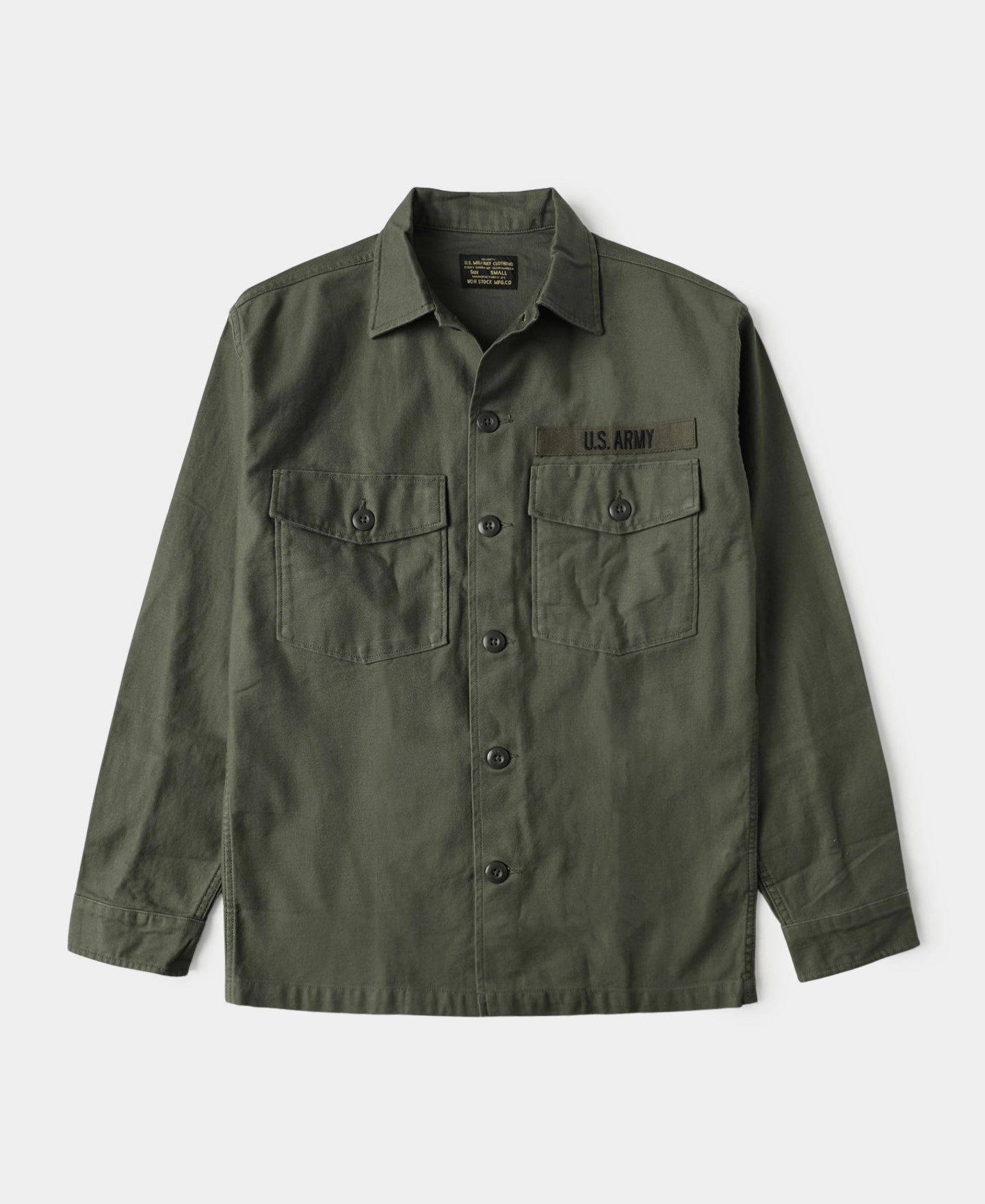 Sustainable Design Matte Look Vietnam War US Army OG107 Fatigue Utility Shirt - Plain