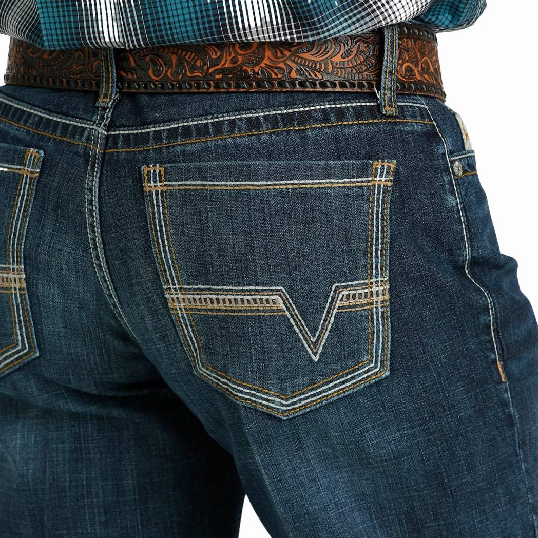 Wrinkle Free Fabric Treatment Couple Look Modern Cinch Men's Grant Dark Stone Wash Jeans