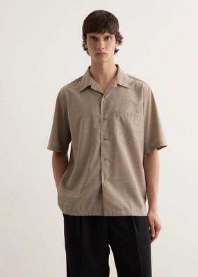 Fashionable Comfort Pullover Design Super Fine Tropical Wool Open Collar Shirt