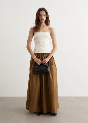 Duo Strapless Knit Cotton Dress Daily Silhouette Fresh Look