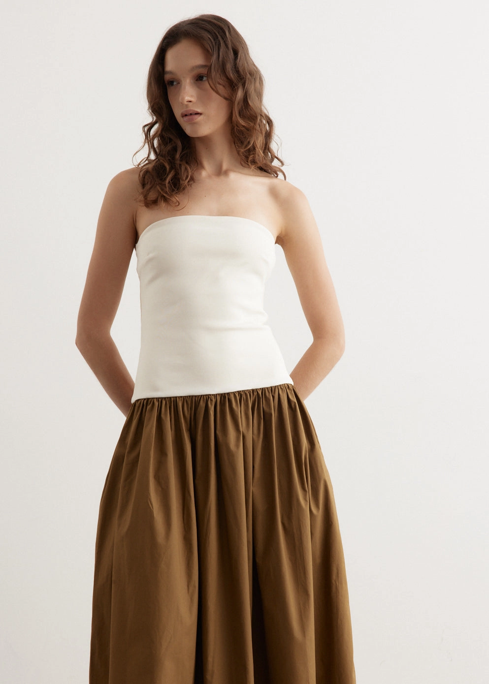 Seasonal Comfort Duo Strapless Knit Cotton Dress