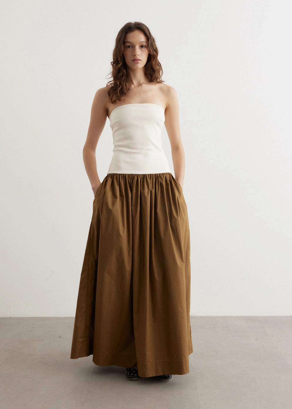 Cool Season Duo Strapless Knit Cotton Dress