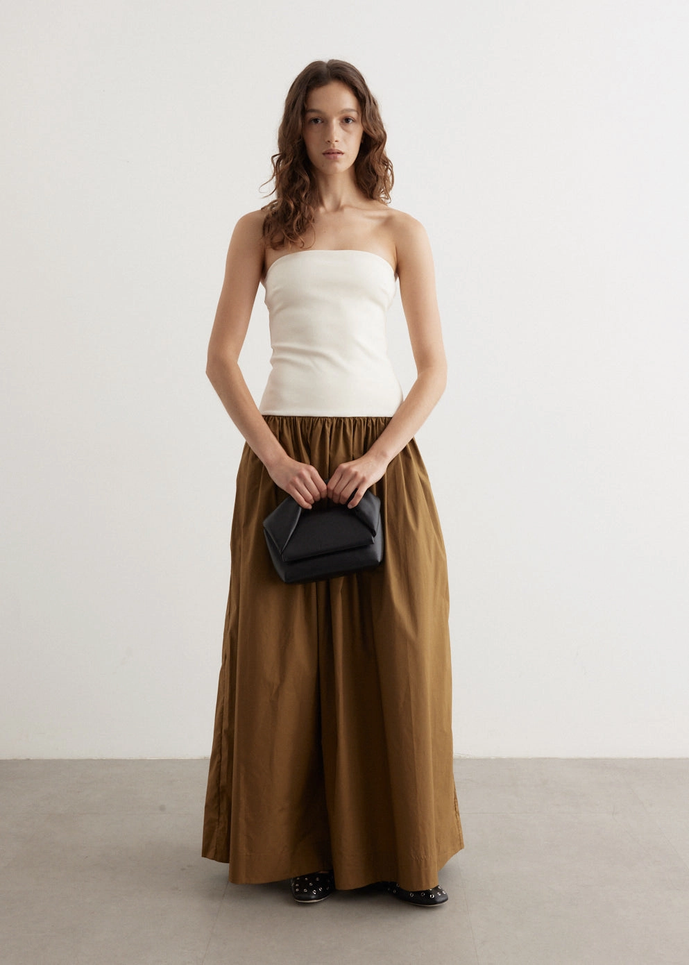 Duo Strapless Knit Cotton Dress Daily Silhouette Fresh Look