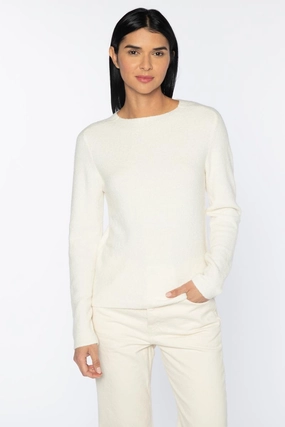 Stretch Boucle Crew Relaxed Layers Effortless Knit