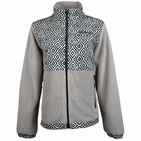 Hooey Women's Tan and Black Fleece Jacket HoodedStyle