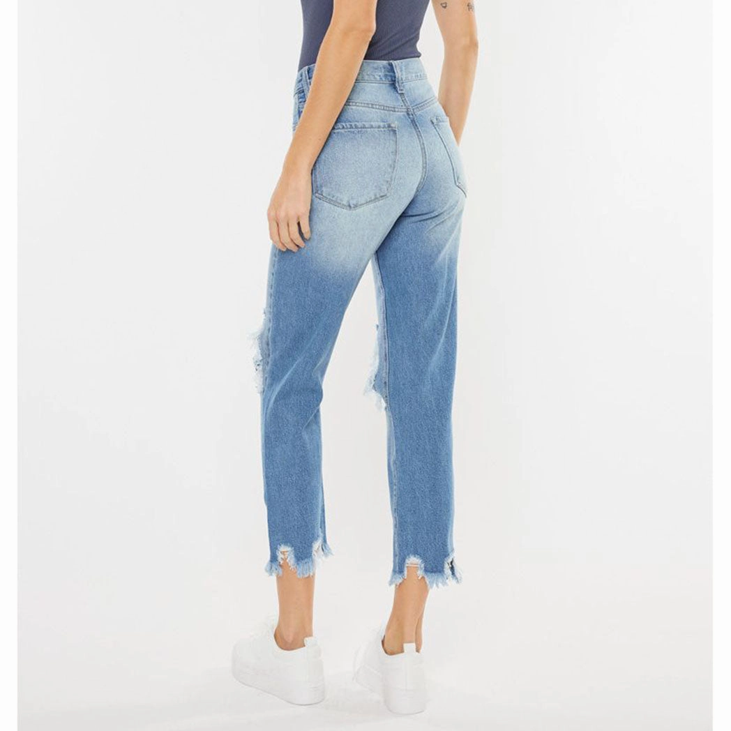 KanCan High Rise Chewed Up Mom Jean Tailored Fit