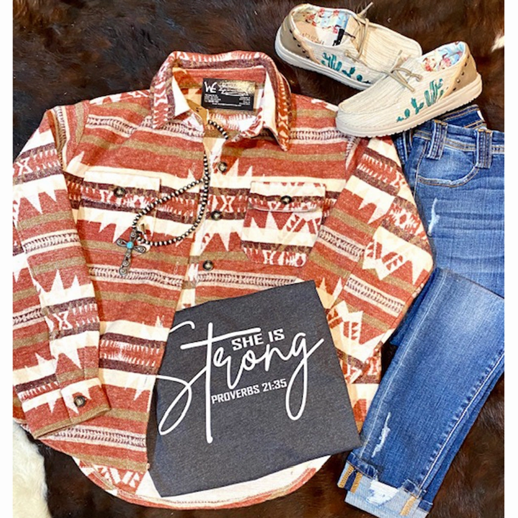 She Is Strong Tee Flexible Cuffs