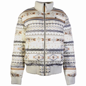All Season Performance Weave Stretch Comfort Hooey Women's Cream Aztec Puffer Jacket