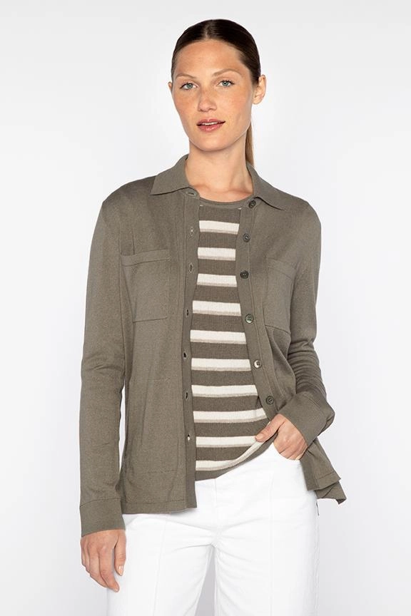 Shirt Cardigan - Eucalyptus Warm Winter Wear