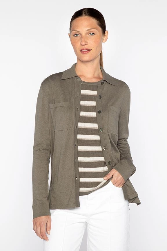 Shirt Cardigan - Eucalyptus Casual Vibe Minimalist Style