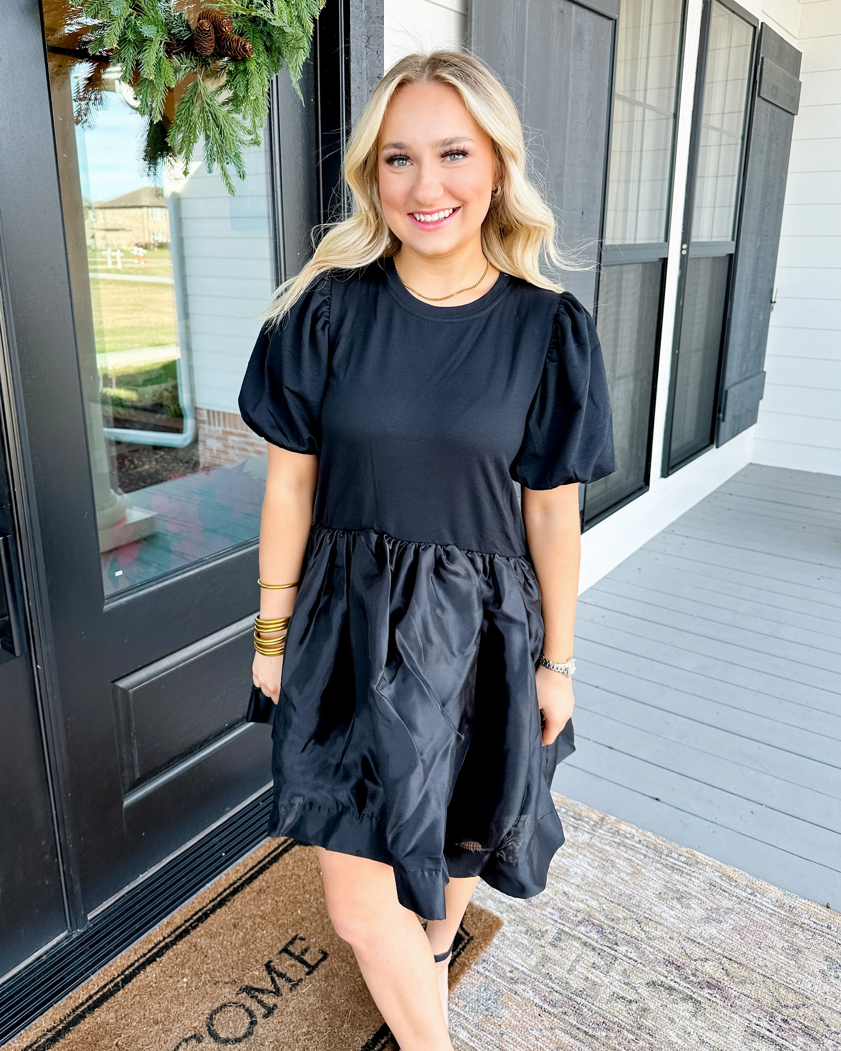 Short Sleeve Organza Mini Dress Elegant Mature Perfectly Styled