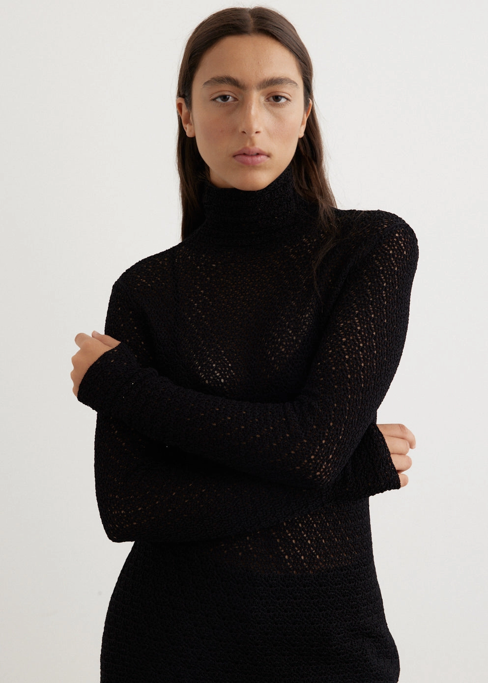 High-Neck Crochet Knit Odor Resistant Flatlock stitching