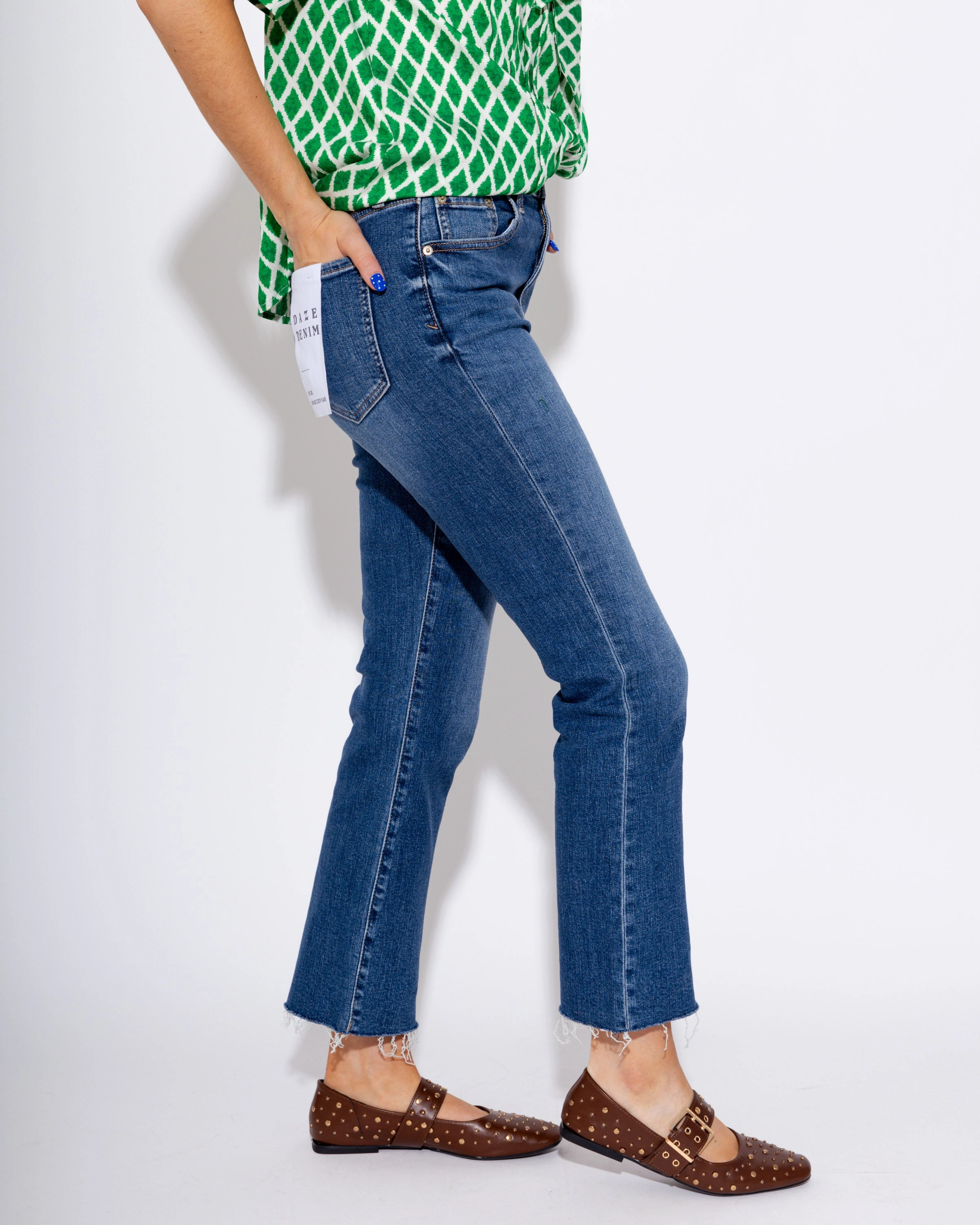 Sustainable Dye Methods Fashion Lover Minimalist Shy Girl High Rise Crop Flare in Influencer