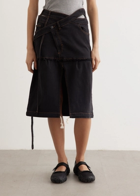 hypoallergenic material Soft Focus Signature Wrap Denim Skirt