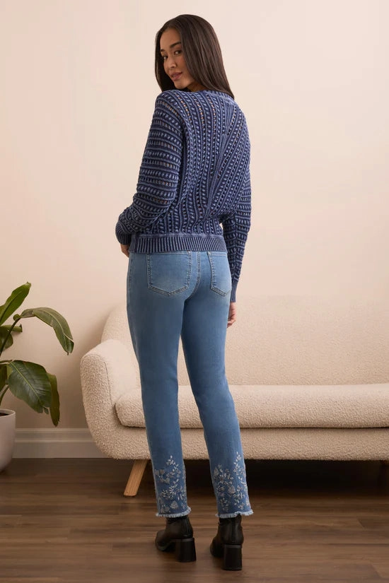 Tribal Cotton Special Wash Crew Long Sleeve Polo