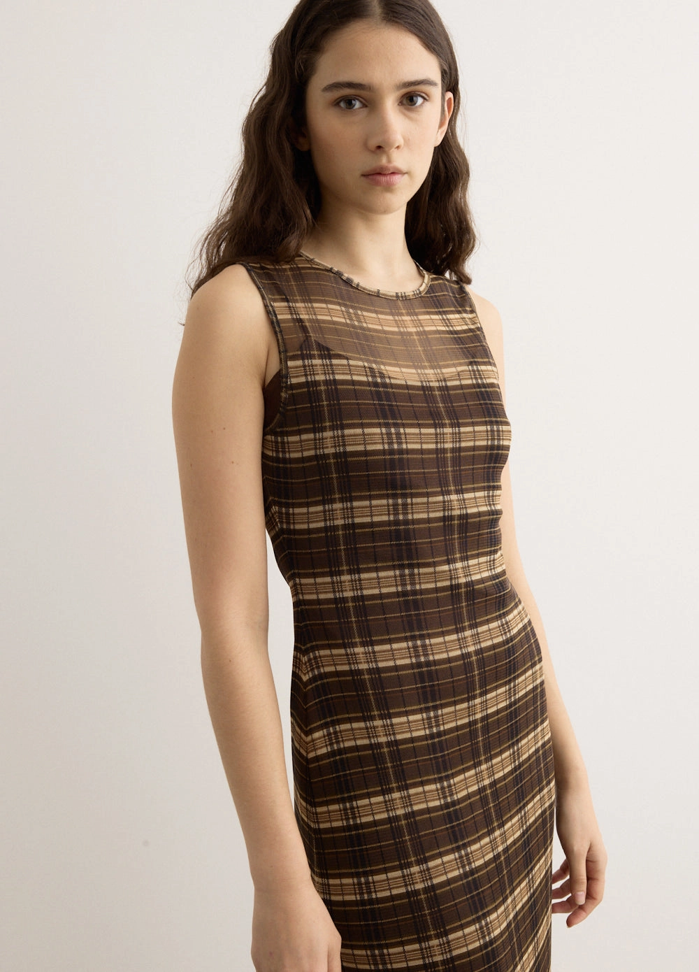 Flexible Waist Silk Mesh Maxi Dress