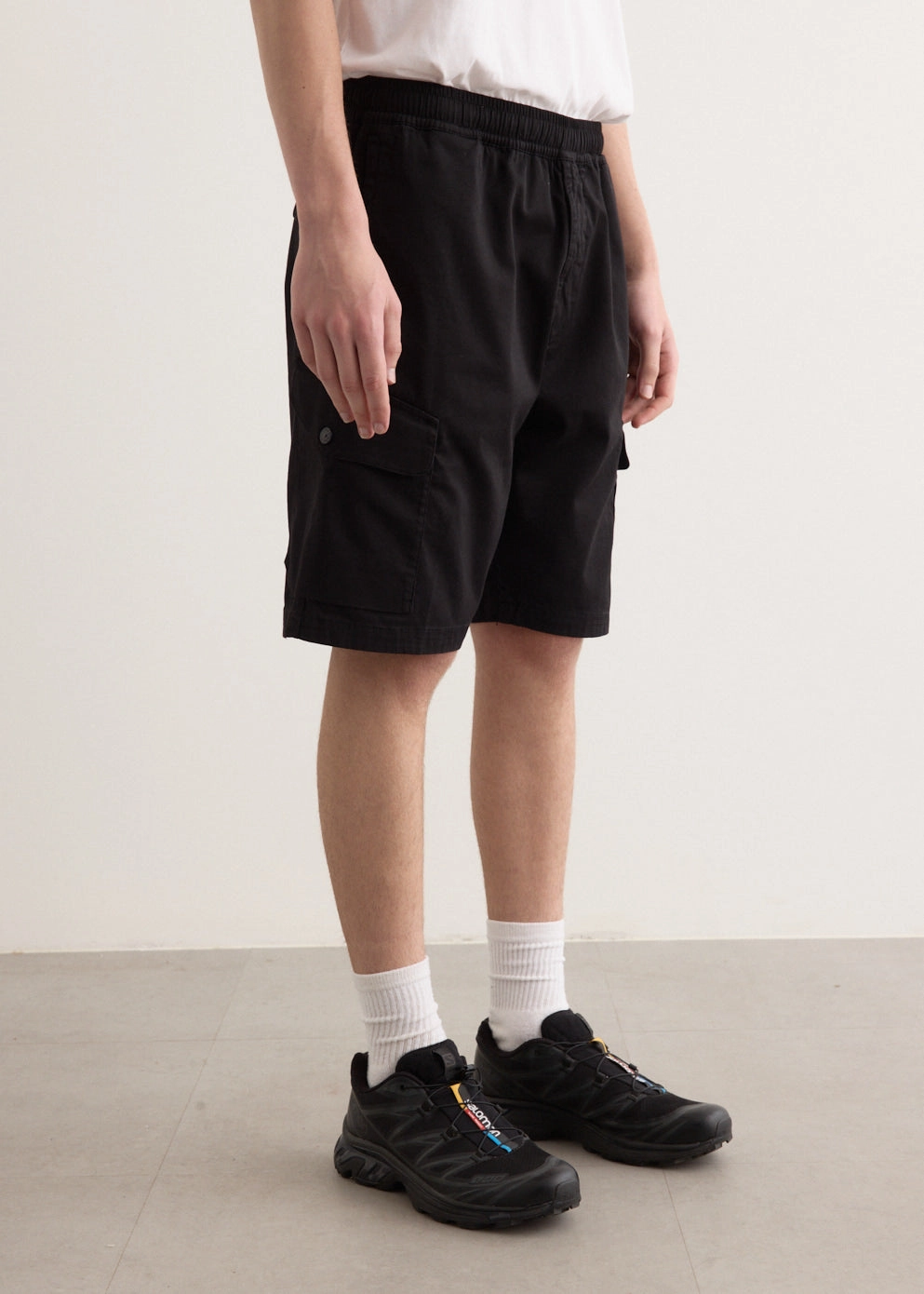 Organic Stretch Cotton Satin Cargo Shorts Casual Ease Non Irritating Seams