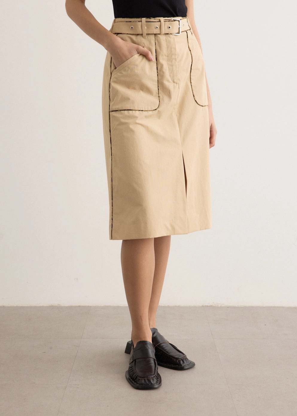 Sheraz Skirt Draped Silhouette Smooth Finish