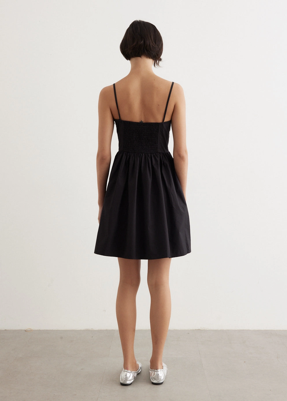 Cotton Poplin Strap Dress Relax Feel Vibrant Waist Fit