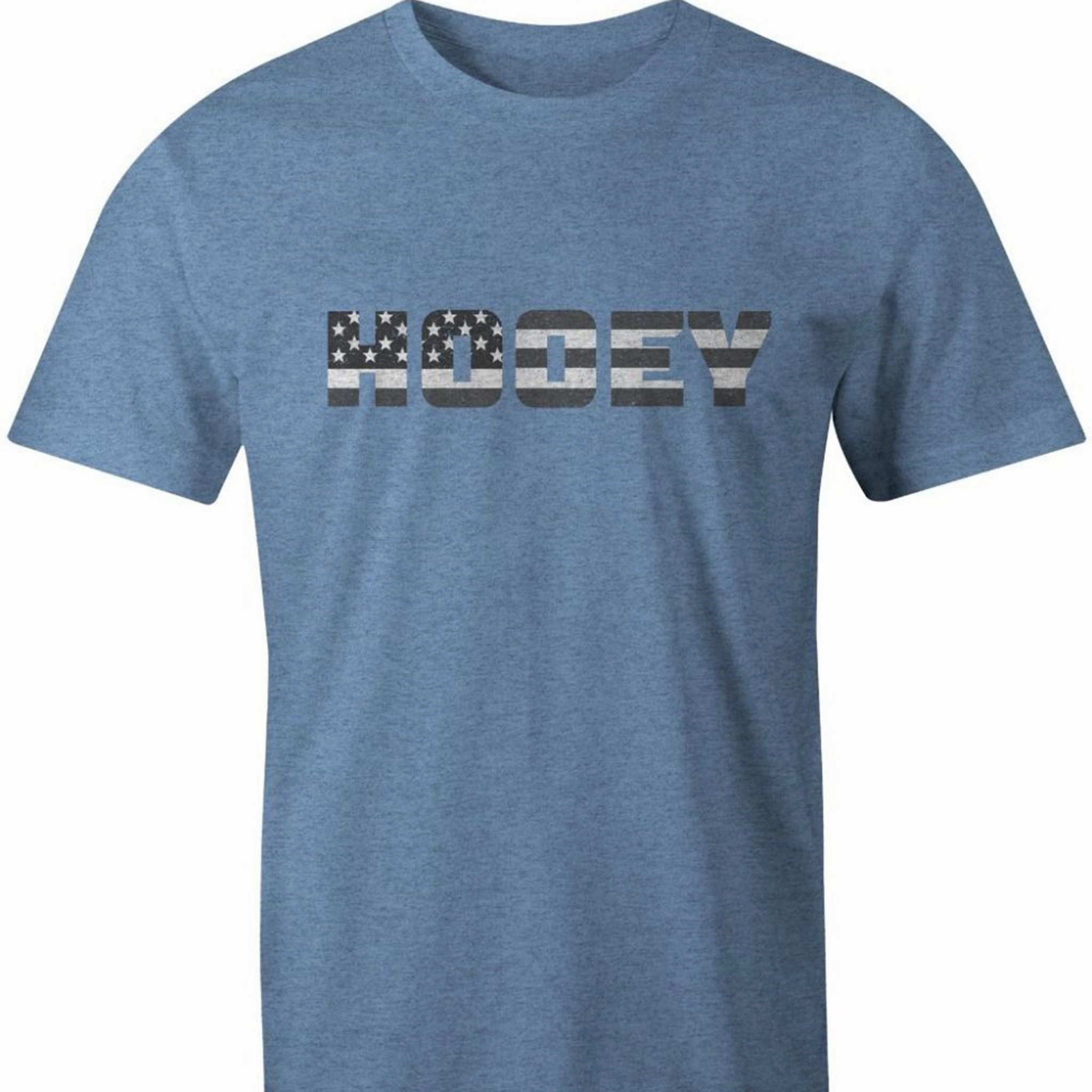 Hooey Men's Denim Patriot Tee Soft touch finish Matte Look