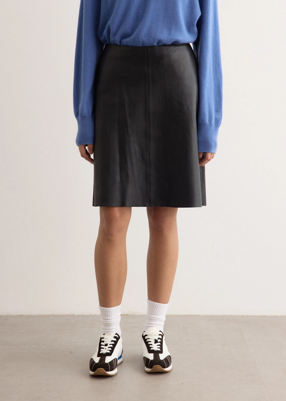 Smart Casual Jewel Tones Leather Skirt