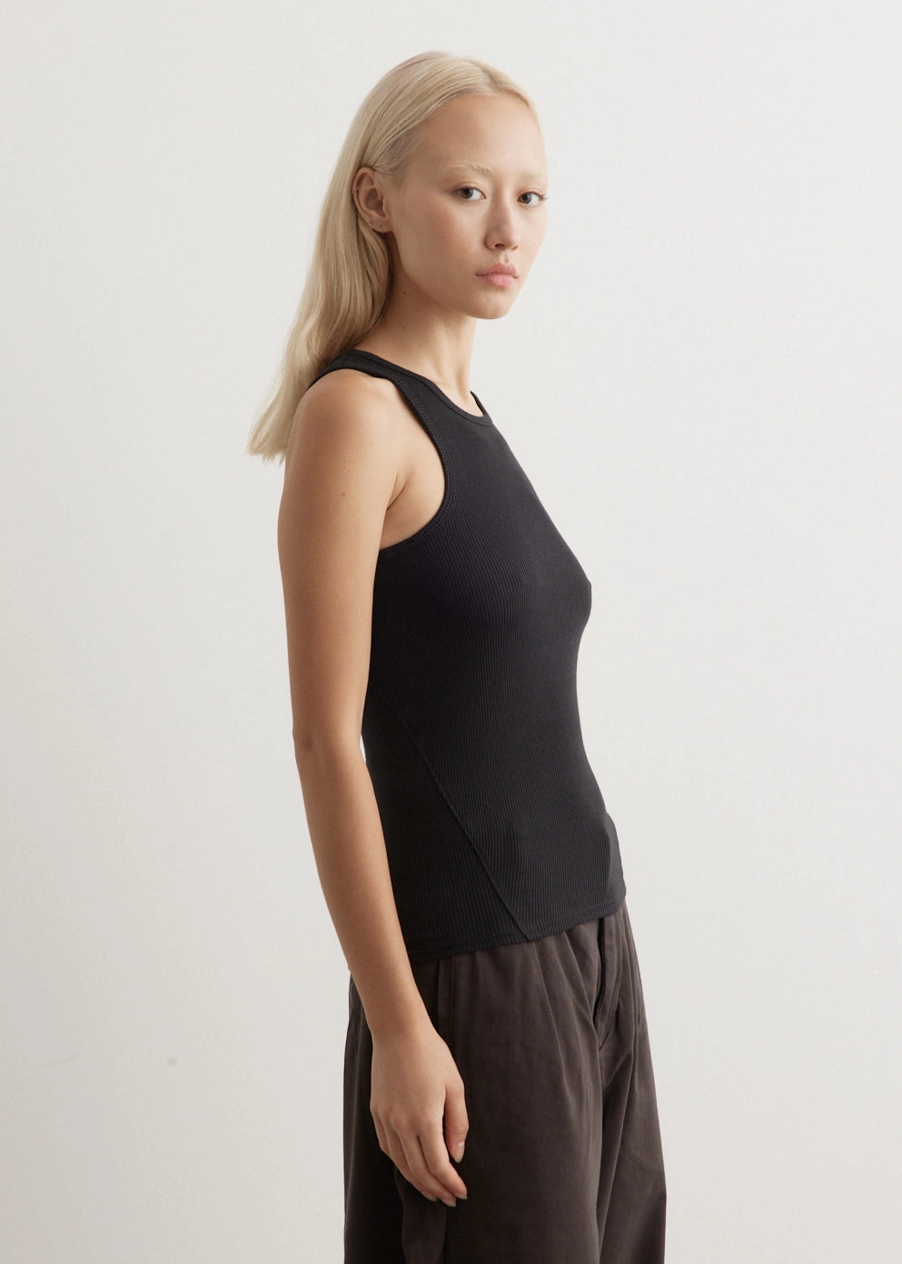 Essential Rib Tank Lightweight Fashion Retro nostalgia
