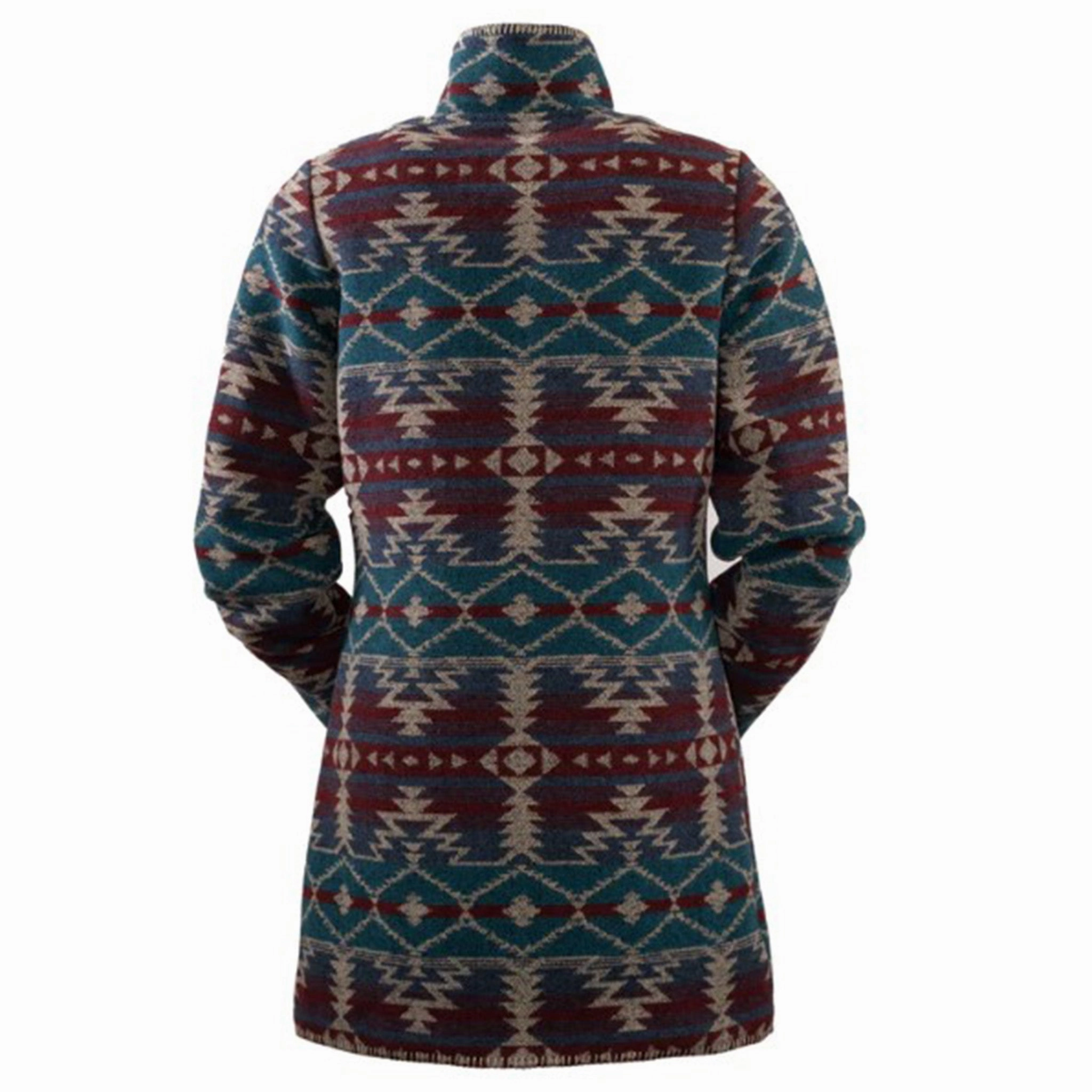 Outback Trading Women's Beet Aztec Long Moree Jacket Abrasion resistant