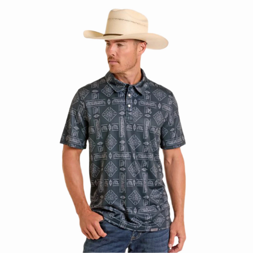 Perfect Fit Retro Vibe Panhandle Men's Aztec Print Polo