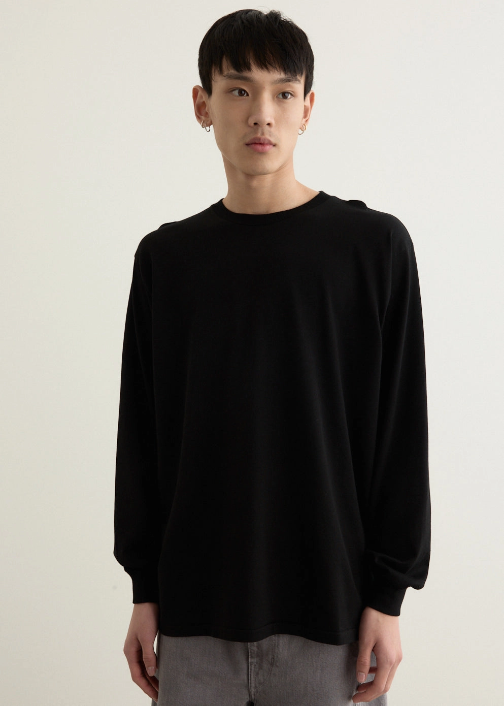 Luster Plaiting Long Sleeve T-Shirt Comfortable texture