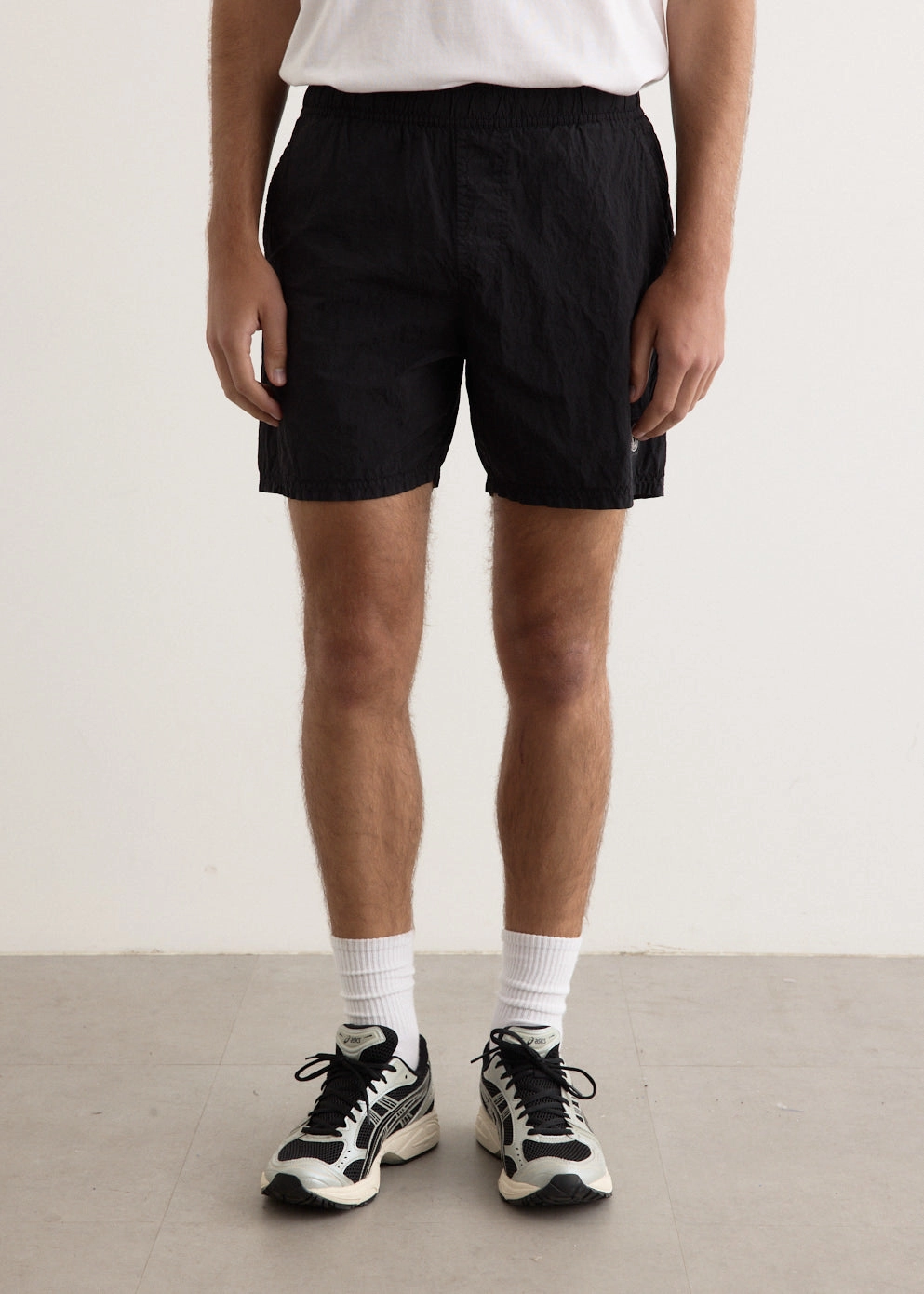 Practical Wear Iridescent Nylon Metal Swim Trunks