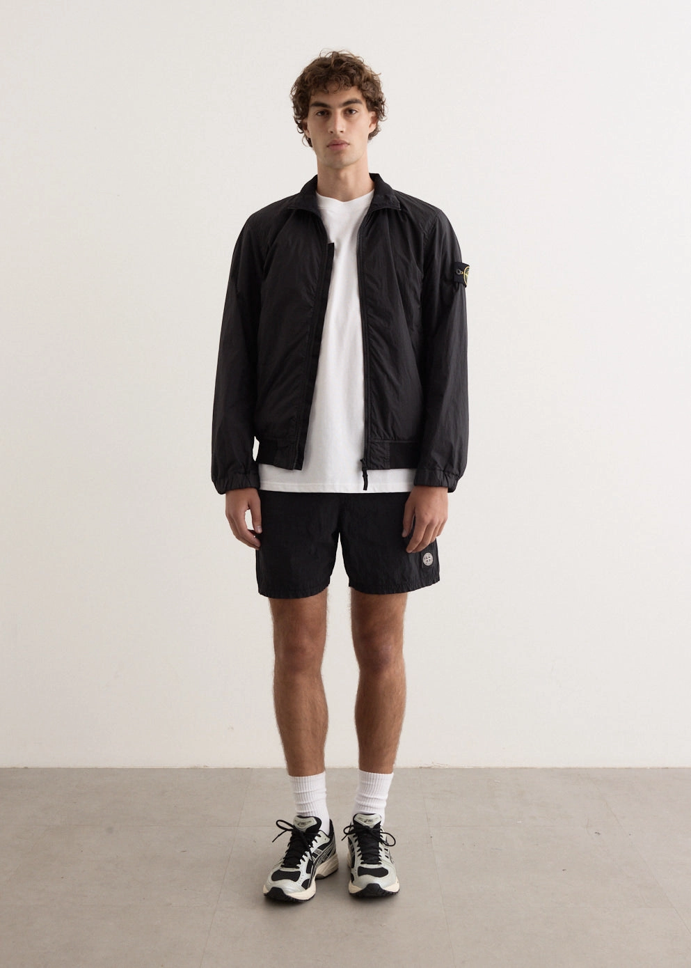 Iridescent Nylon Metal Swim Trunks Four Way Stretch Fabric