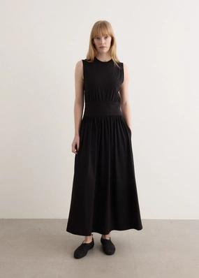 Sleeveless Cotton T-Shirt Dress Chic Waistband Design