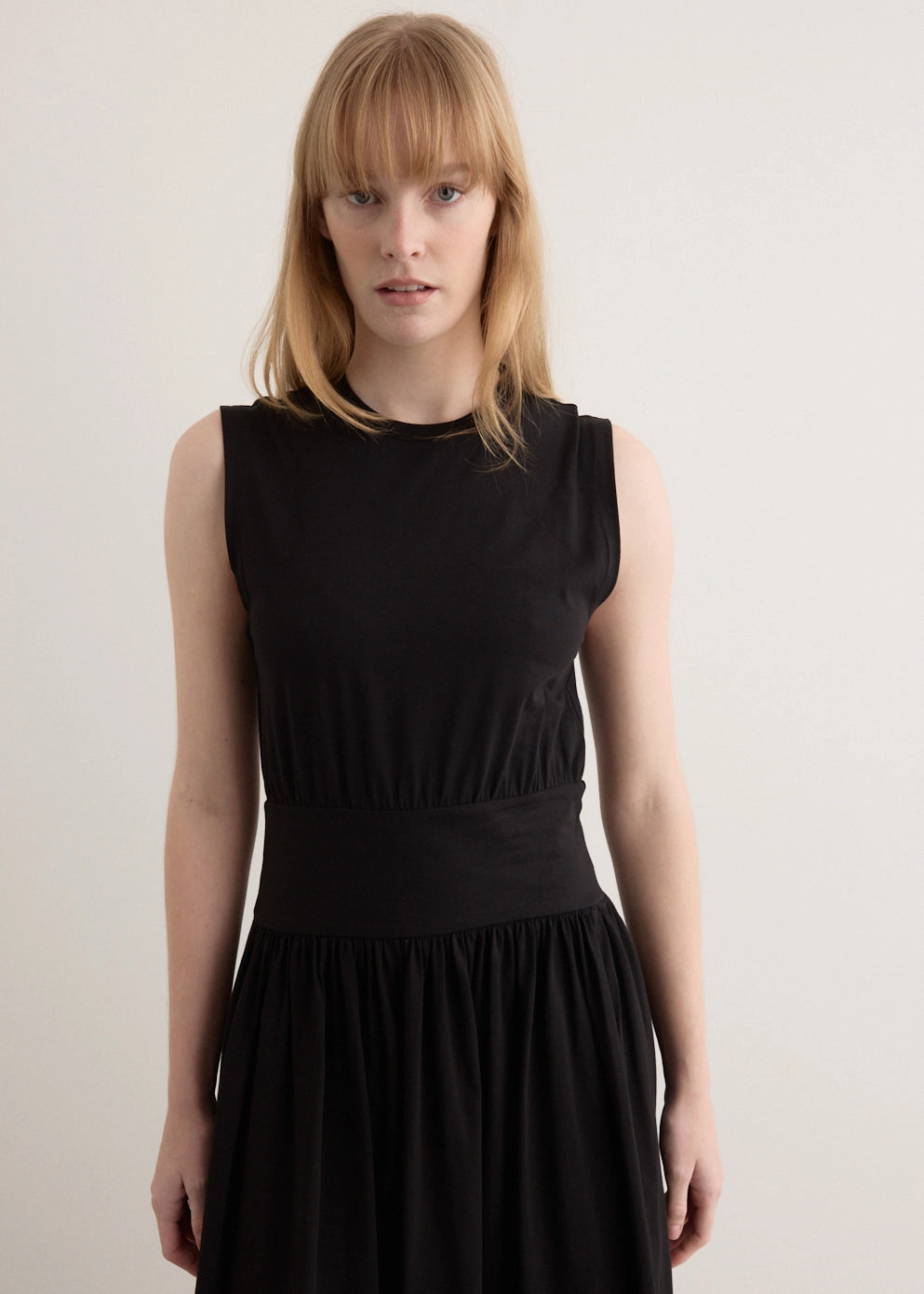 Contemporary Vibe Effortless Layering Sleeveless Cotton T-Shirt Dress