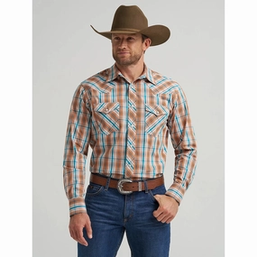 Wrangler Men's Competition Advanced Comfort Long Sleeve Shirt Pocket Detail Versatile Layering Piece