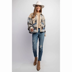 Sustainable Material Layered Cuff System Sweet Generis Women's Aztecs Shacket