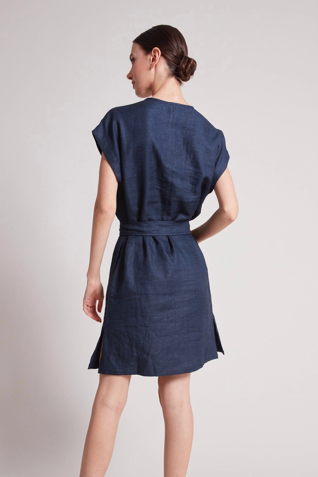 Tanner Cap Sleeve Popover Dress - Navy Fashionable Wear Layered-Look