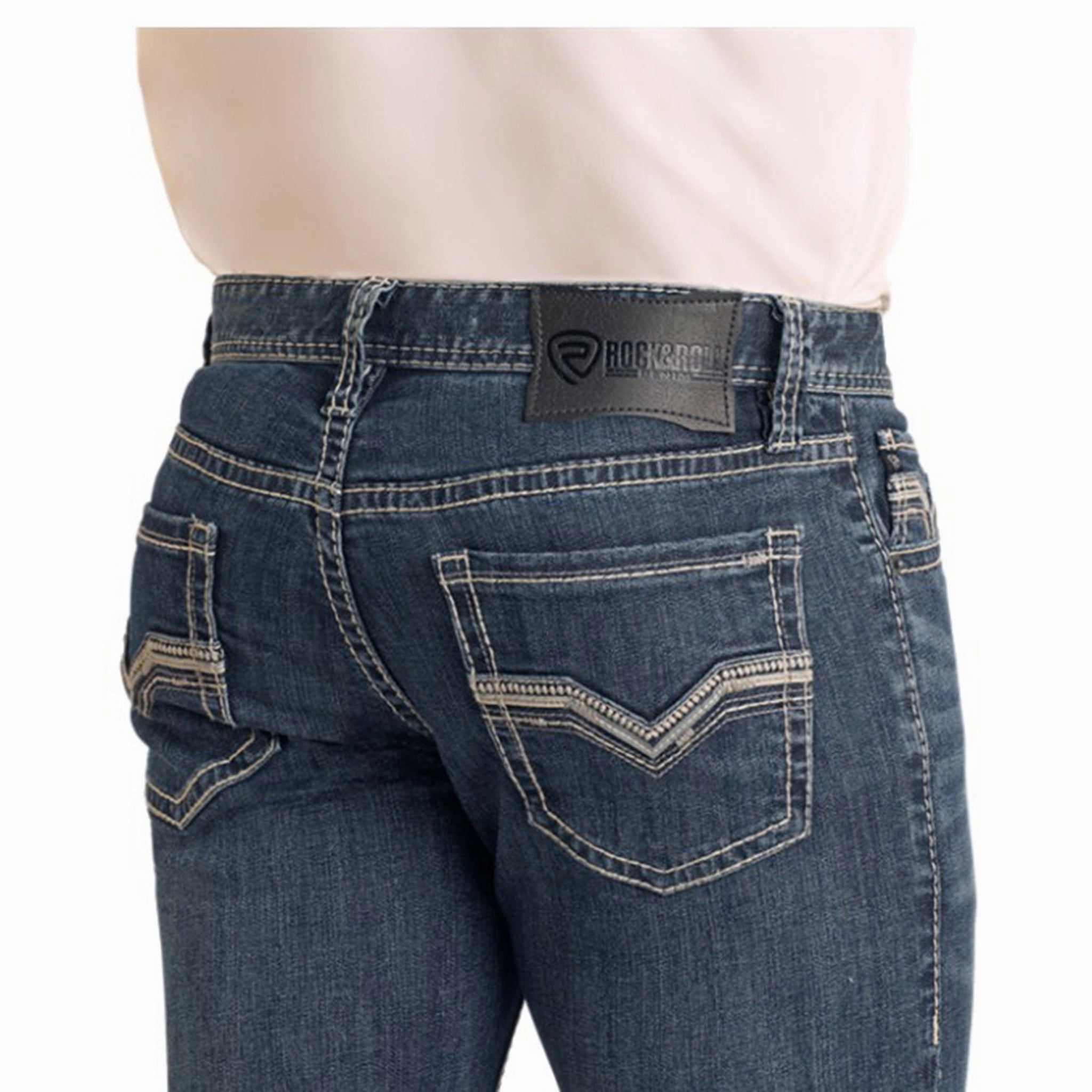 Fashion Daily Relaxed Aesthetic Rock & Roll Men's Slim Straight  Leg Jean