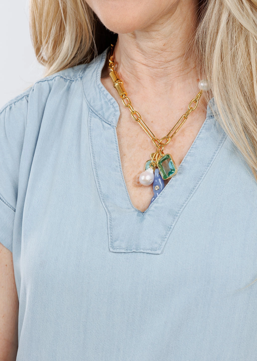 Juliet Dress - Bleached Blue Gentle Drape Dance-Party