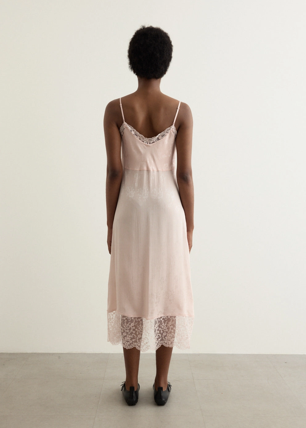 Slip Dress With Deep Lace Trim Feminine Comfort