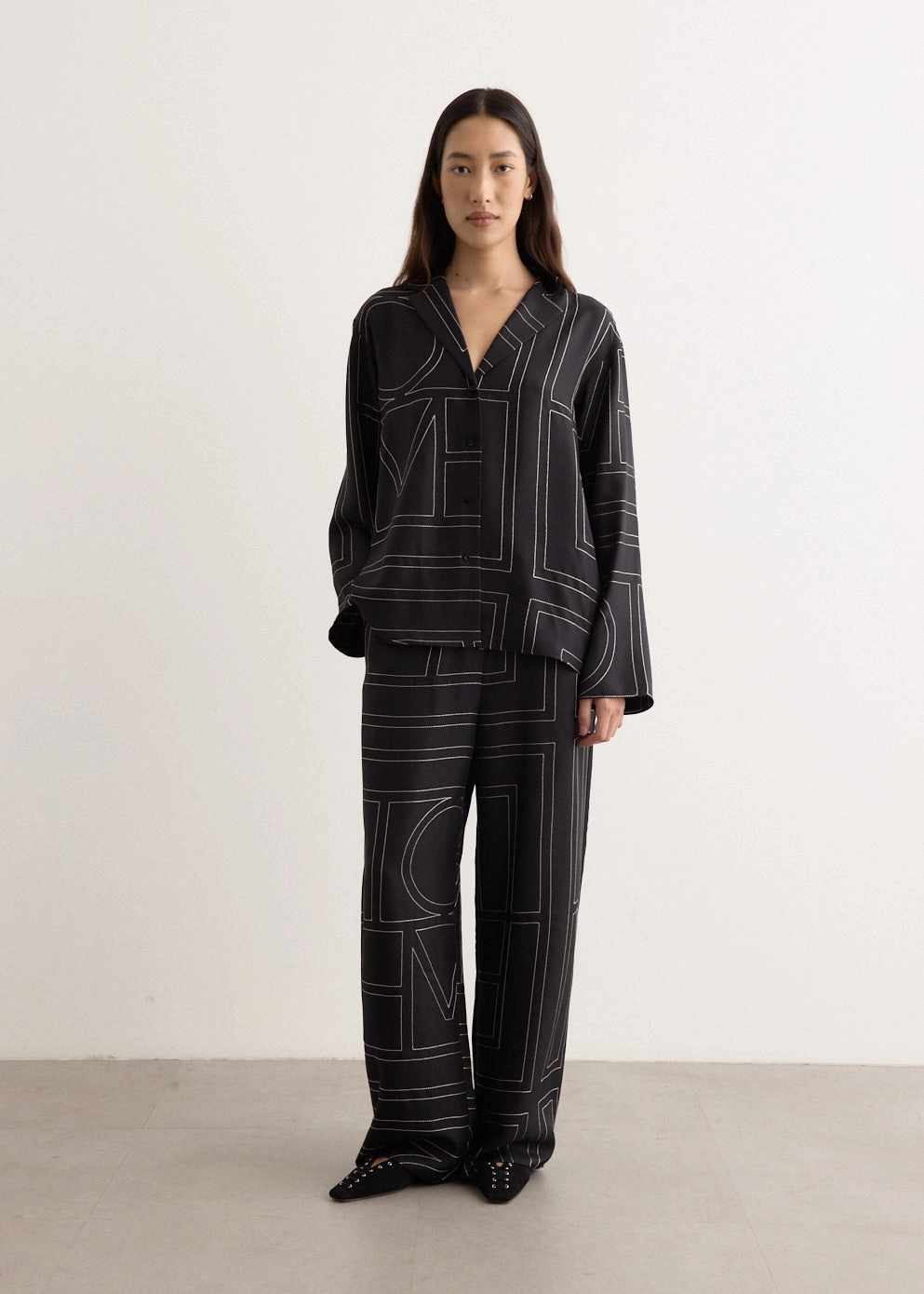 Monogram Silk Pj Bottoms Comfortable Movement