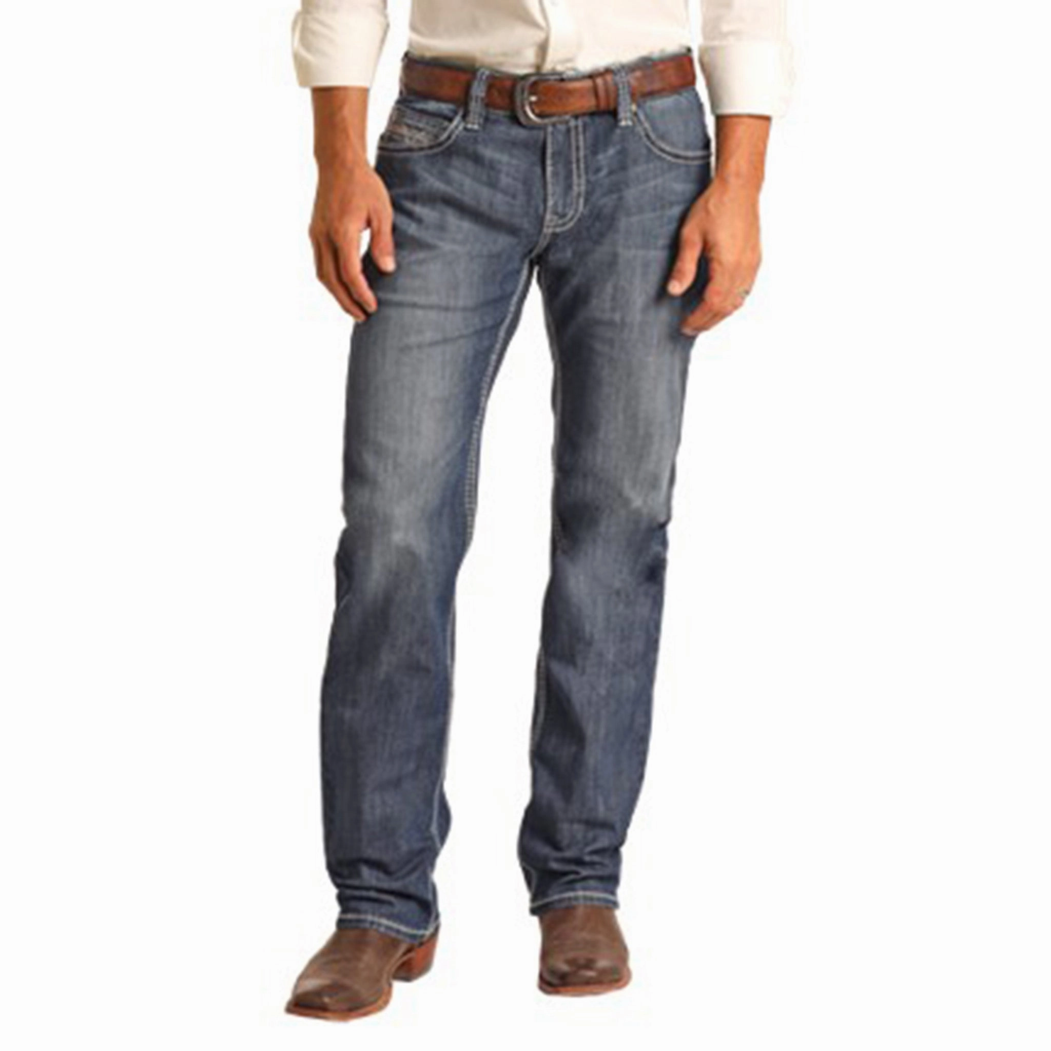 Rock & Roll Cowboy Dark Vintage Straight Jeans Tailored Style