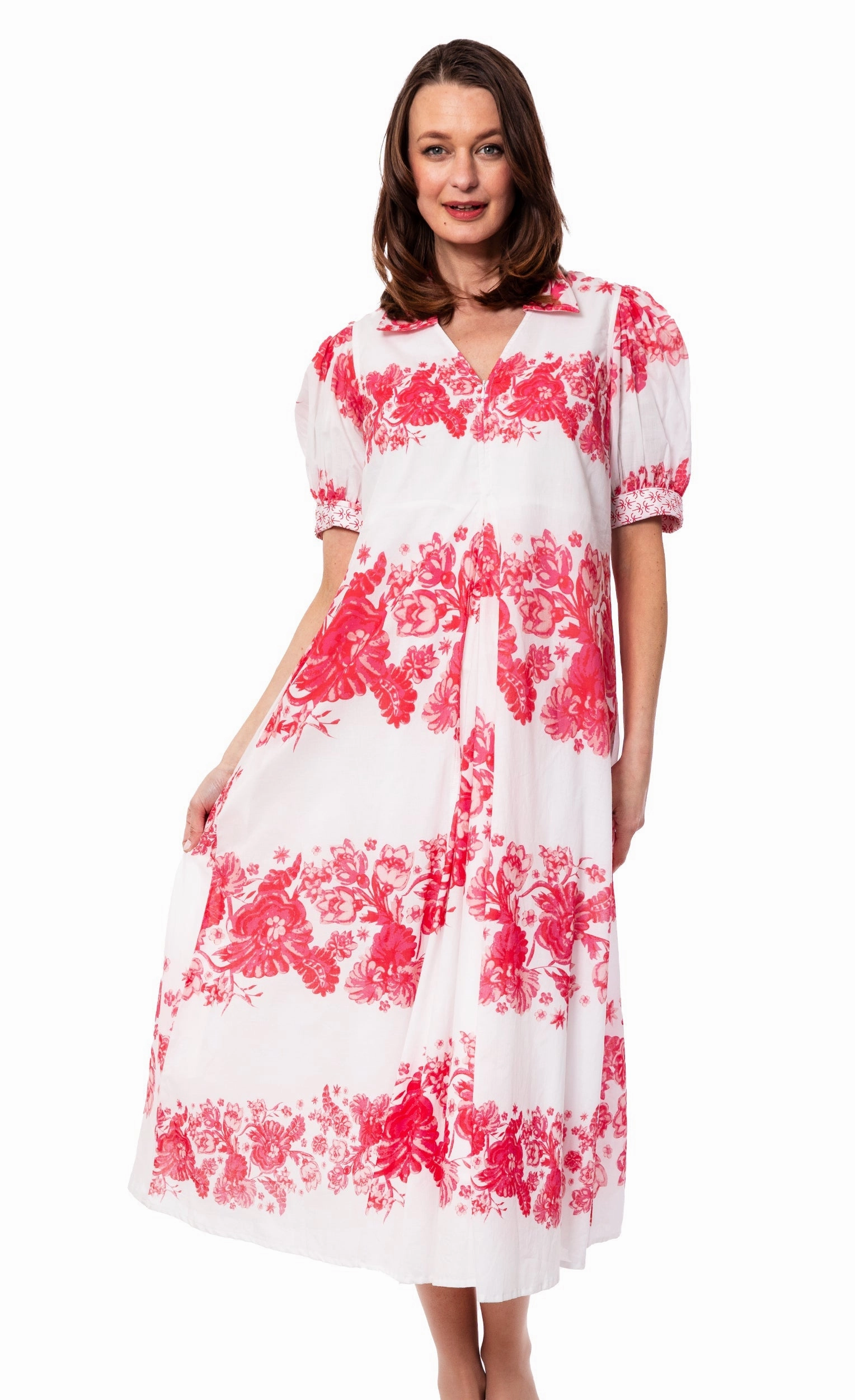 Montauk Dress - Pink Engineered Print Clean Tone Crisp Silhouette
