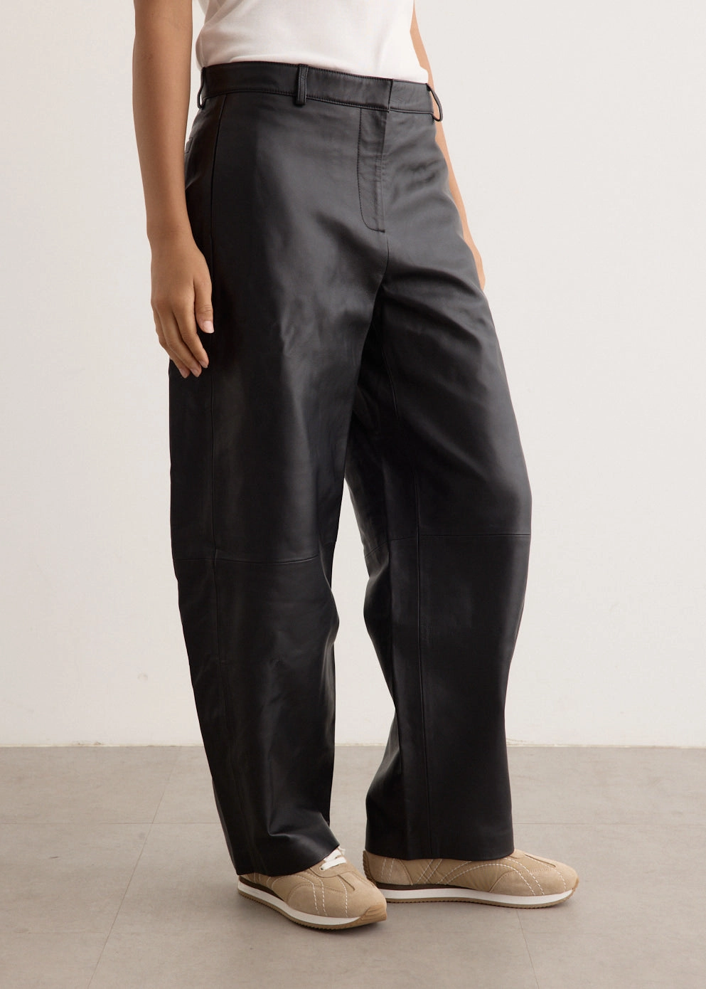 AdjustableWaistband Performance Fit Leather Balloon Pants