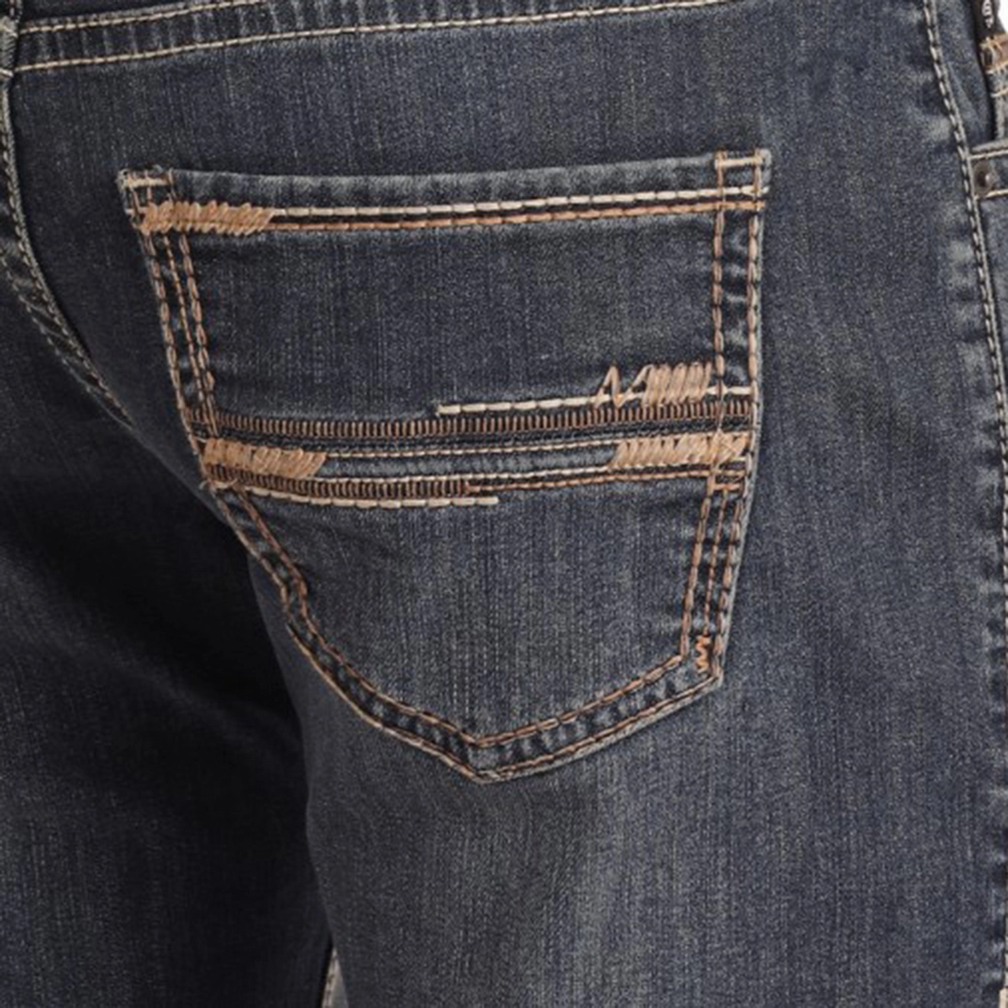 Regular Style Athlete Fit Modern Autumn Days Rock & Roll Men's Dark Wash Straight Pistol Jean