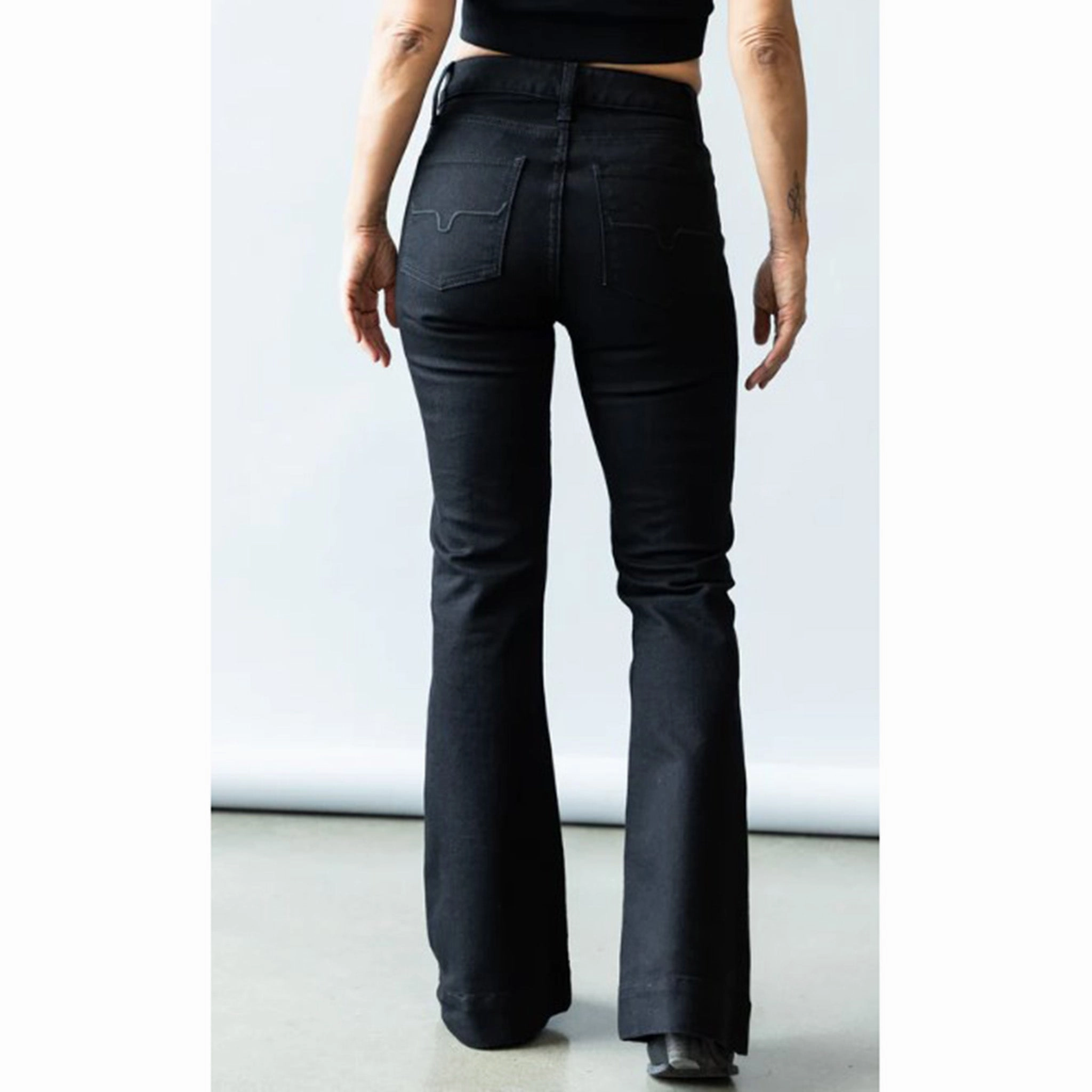 Kimes Ranch Women's Jennifer Black High-Rise Flare Trendy Evening Stroll Everyday Style